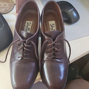 Shoe Strings | Vintage Brown Leather Mid-Century Modern Chunky Block Heel Boots